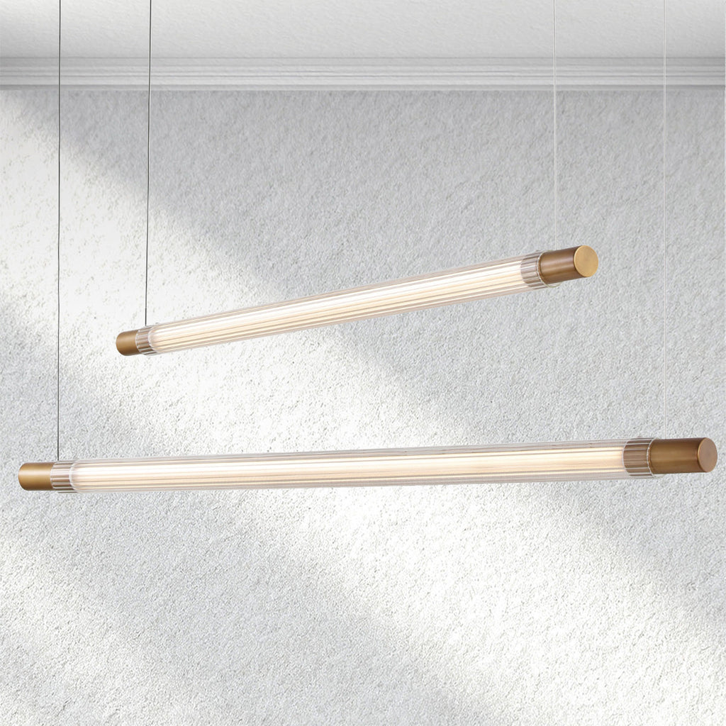 Everglow Ribbed Glass Linear Chandelier
