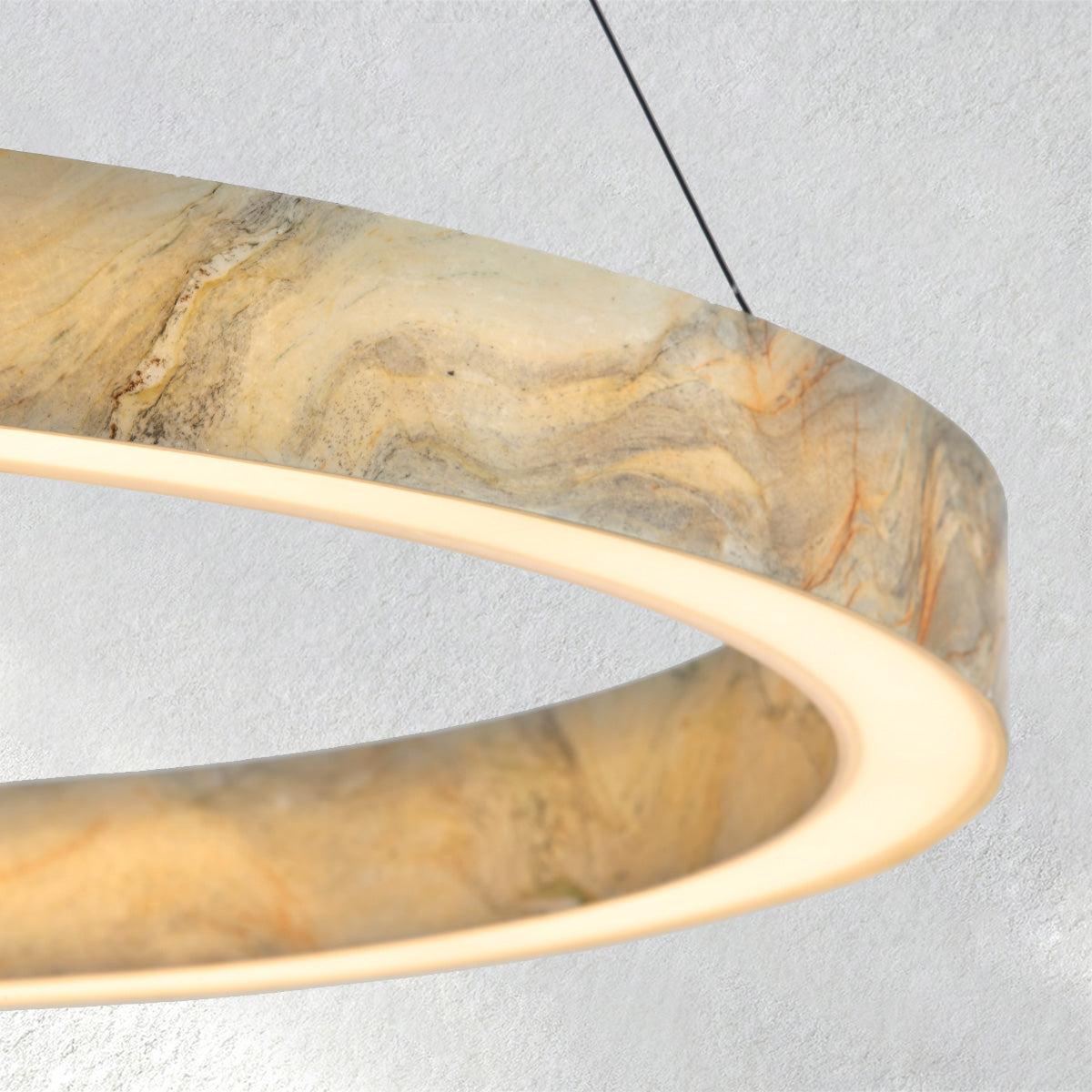 Alabaster StoneGlow Round Chandelier