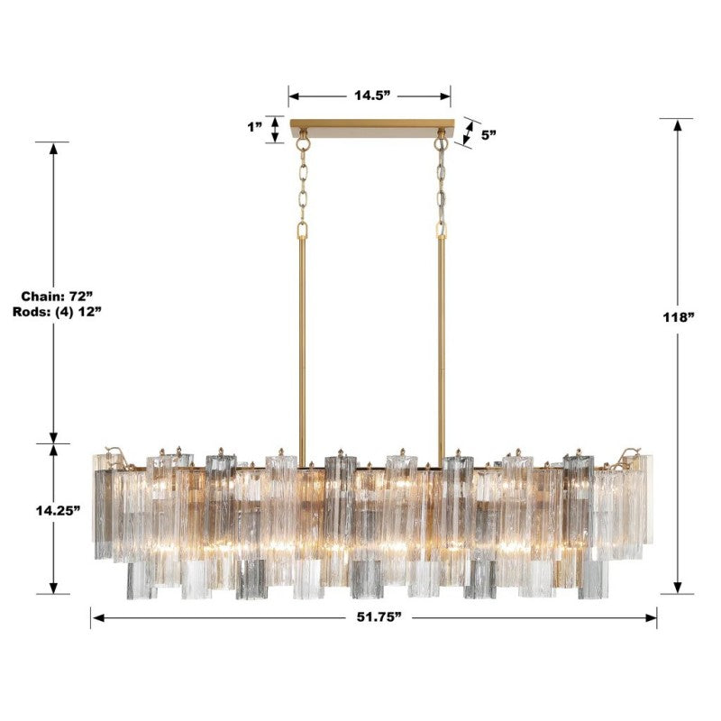 Ayla Linear 14-Light Chandelier