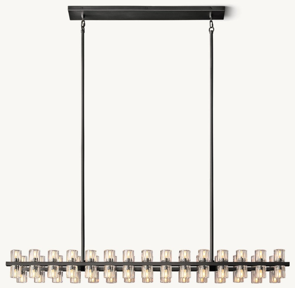 Akachon Rectangular Chandelier 54"