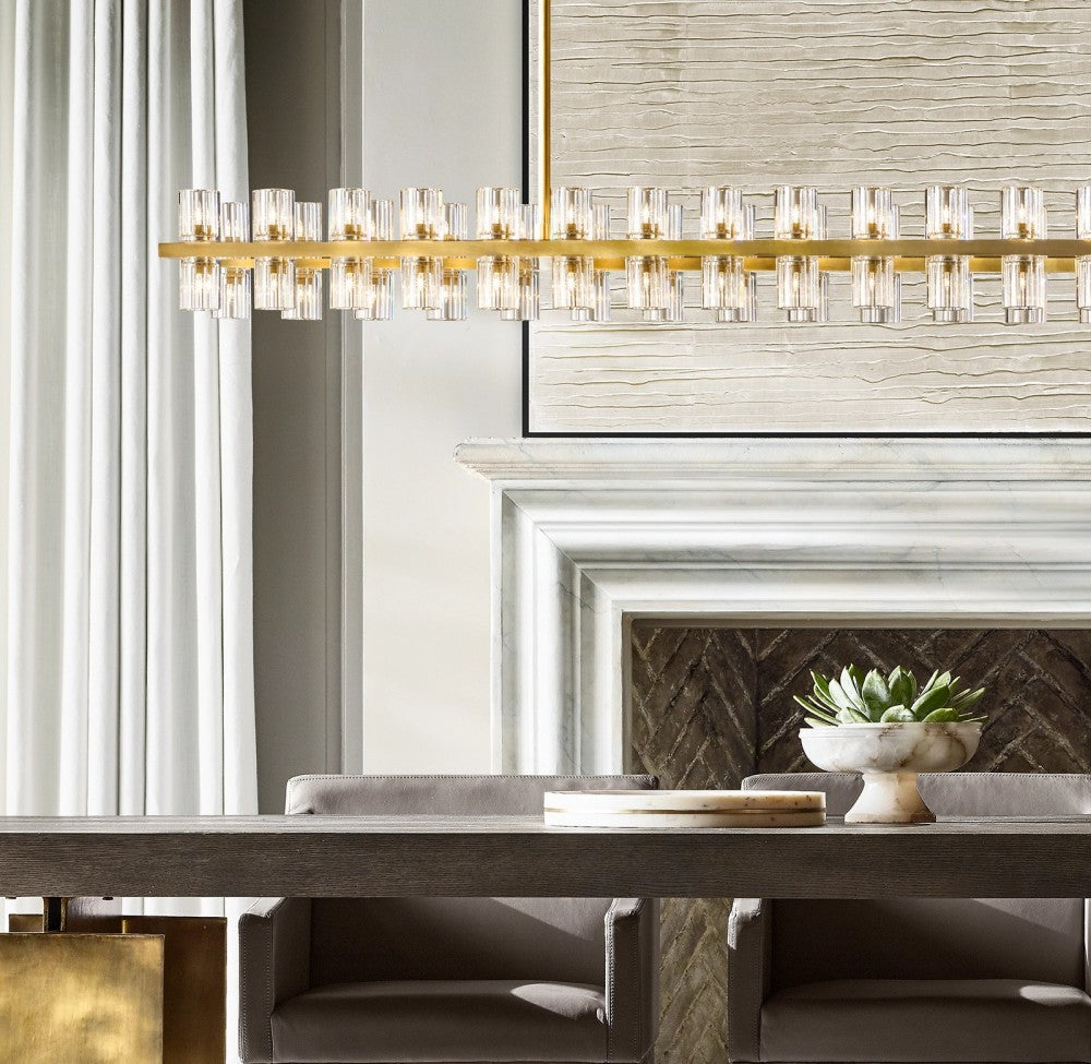 Akachon Rectangular Chandelier 54"