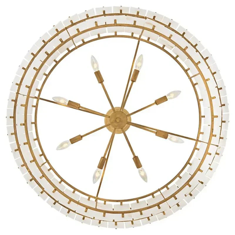 Alabaster Rancho 2-Tier Round Chandelier (34.25"D)