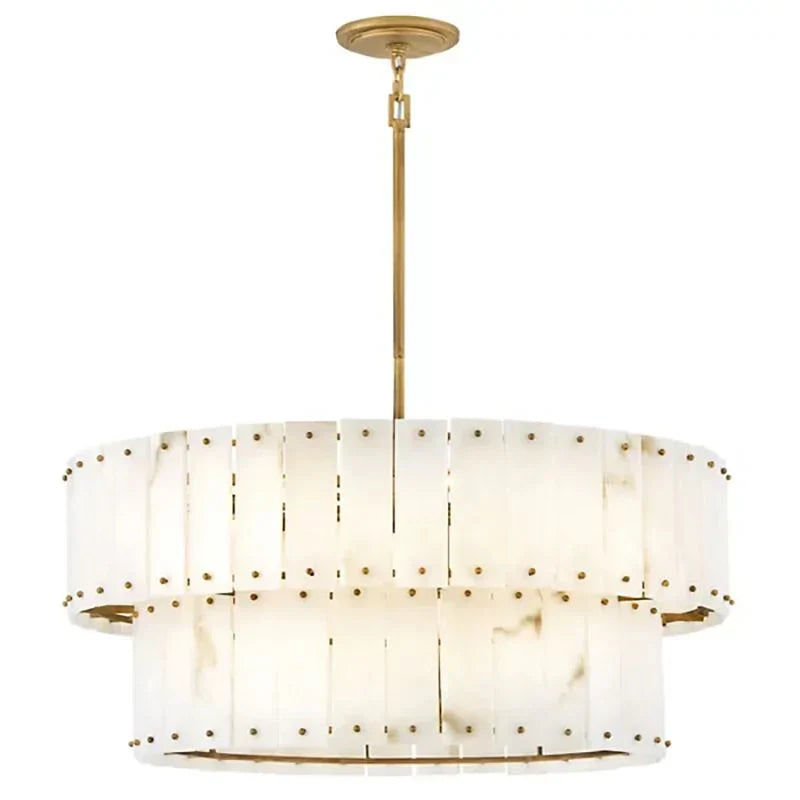 Alabaster Rancho 2-Tier Round Chandelier (34.25"D)