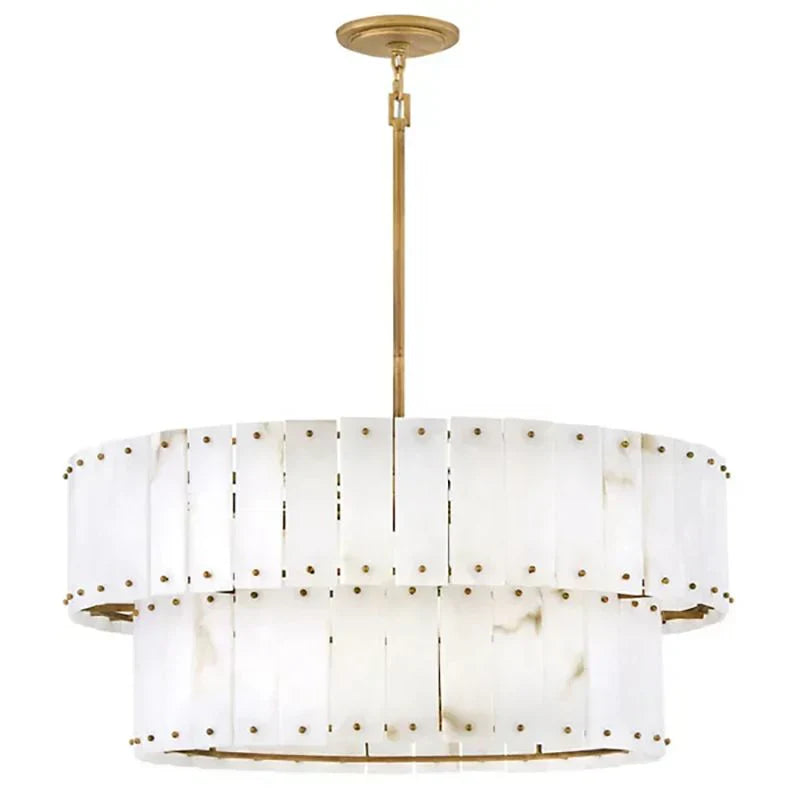 Alabaster Rancho 2-Tier Round Chandelier (34.25"D)