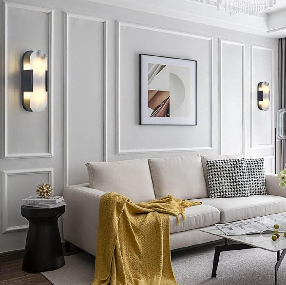 Brass Alabaster Wall Sconce