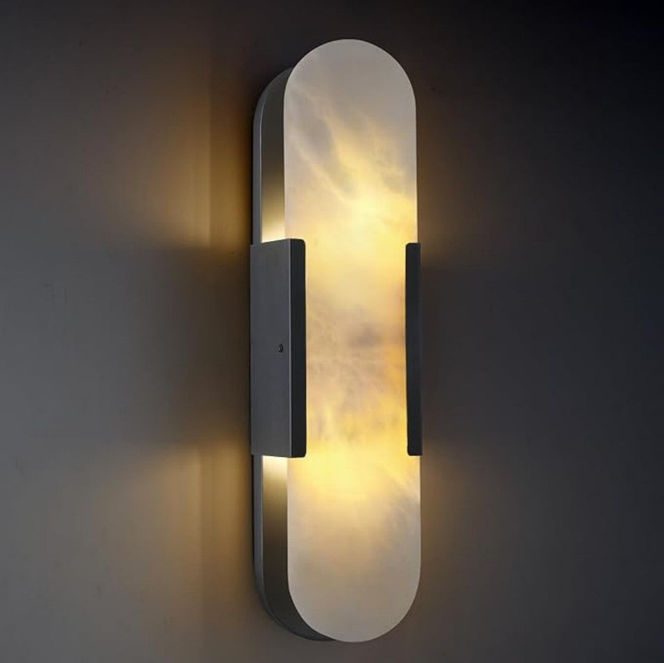 Brass Alabaster Wall Sconce