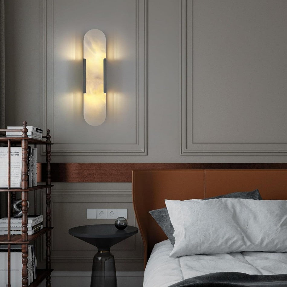 Brass Alabaster Wall Sconce