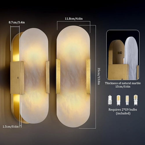Brass Alabaster Wall Sconce