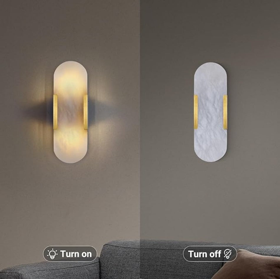 Brass Alabaster Wall Sconce