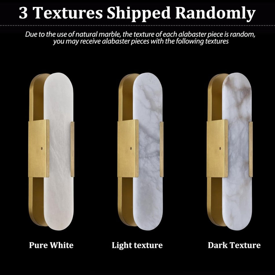 Brass Alabaster Wall Sconce