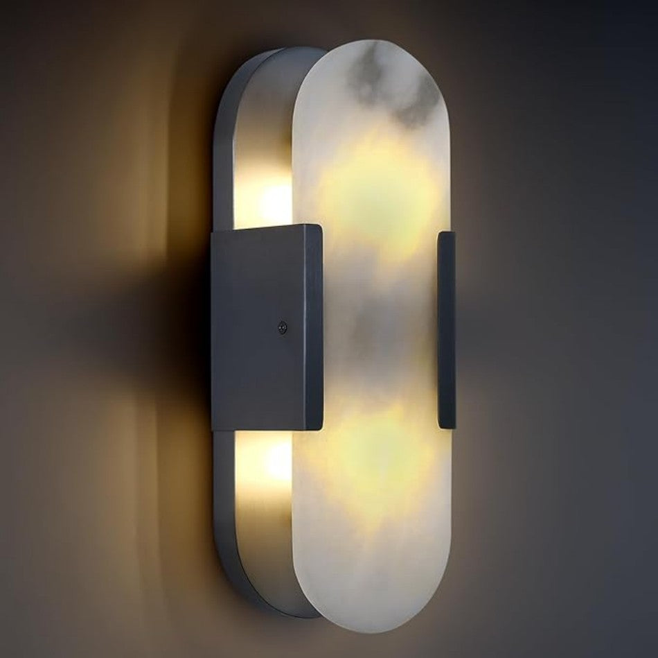 Brass Alabaster Wall Sconce