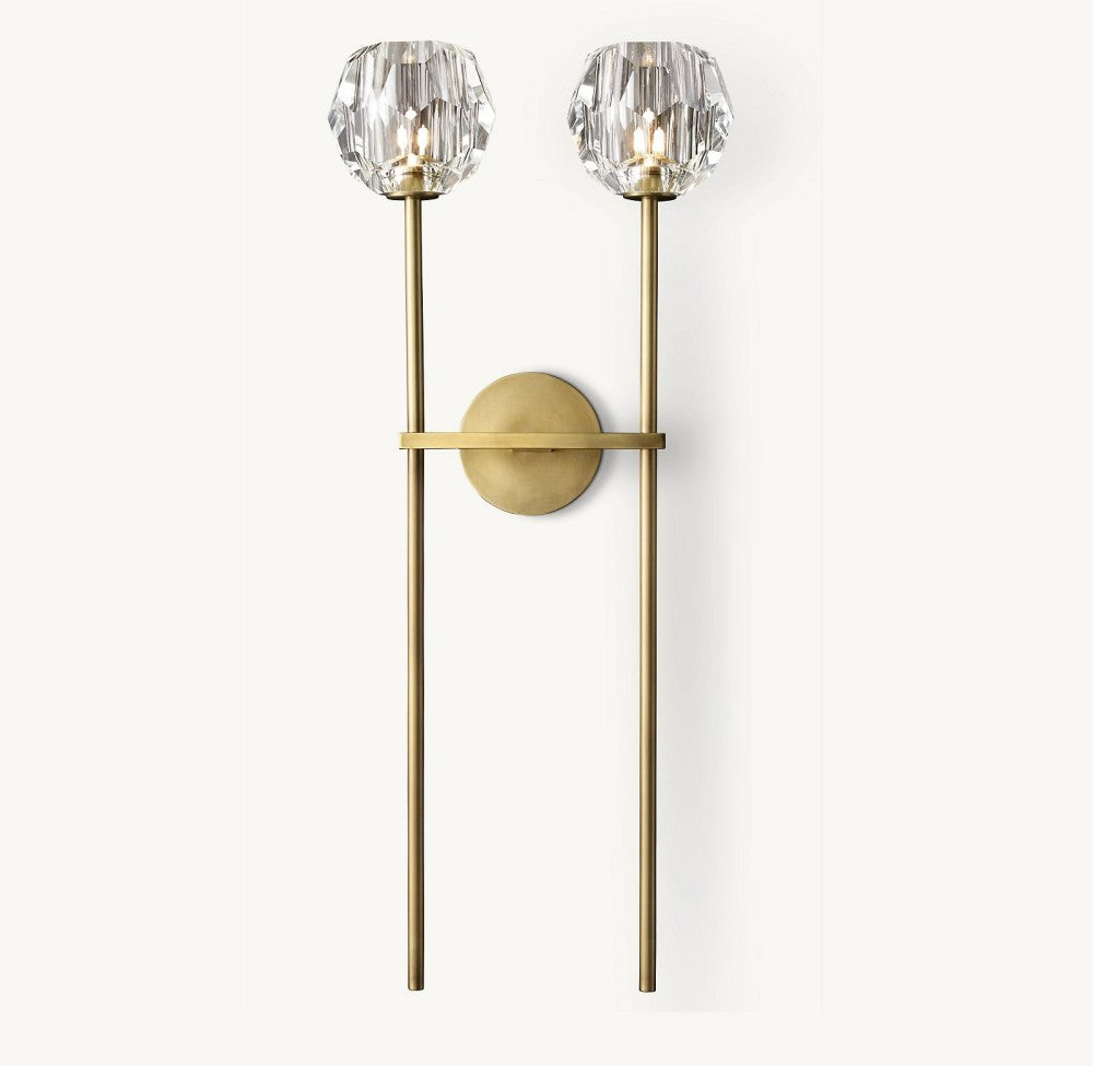 Bulle Cristal Glass Double Grand Wall Sconce