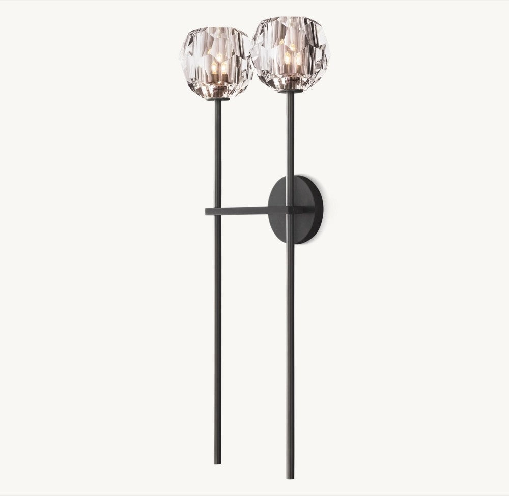 Bulle Cristal Glass Double Grand Wall Sconce