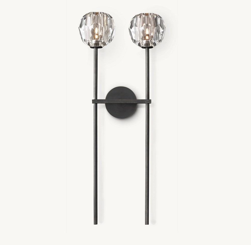 Bulle Cristal Glass Double Grand Wall Sconce