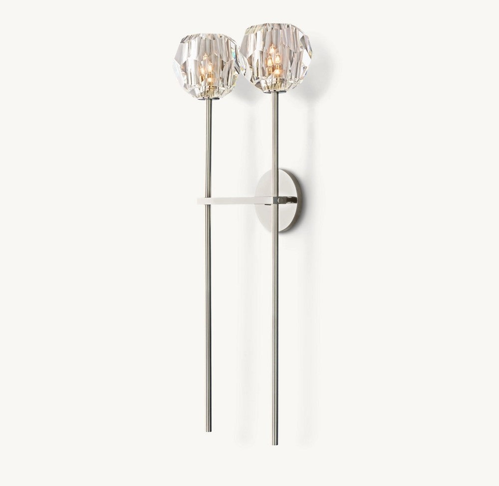 Bulle Cristal Glass Double Grand Wall Sconce