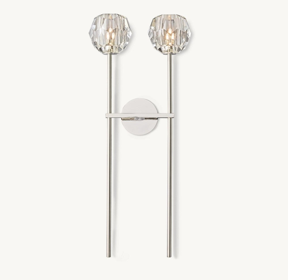 Bulle Cristal Glass Double Grand Wall Sconce