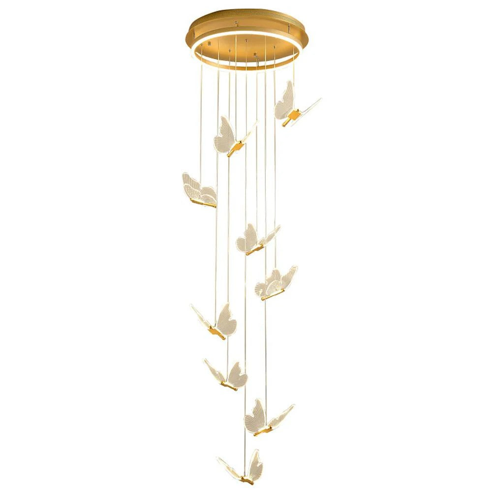 Butterfly Chandelierv Modern Metal Disk Acrylic Ceiling Light