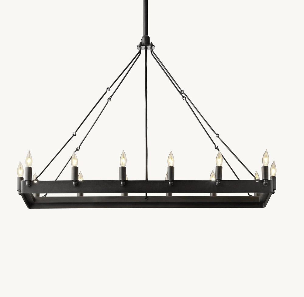 Camena Vintage Candelabra Rectangular Chandelier
