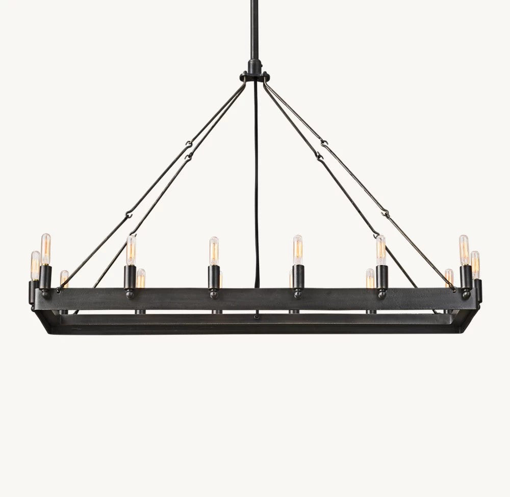 Camena Vintage Filament Rectangular Chandelier