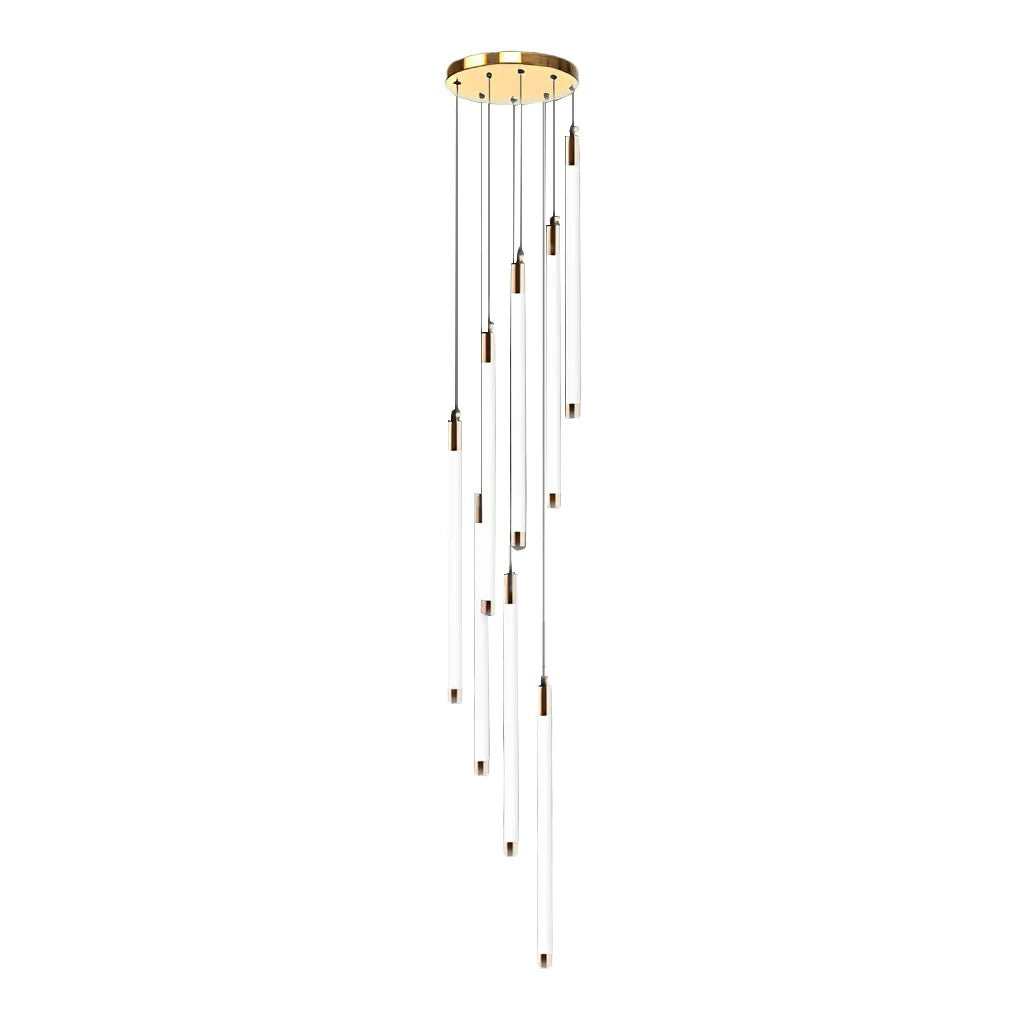 Contemporary Staircase Chandelier Spiral Tube Ceiling Light