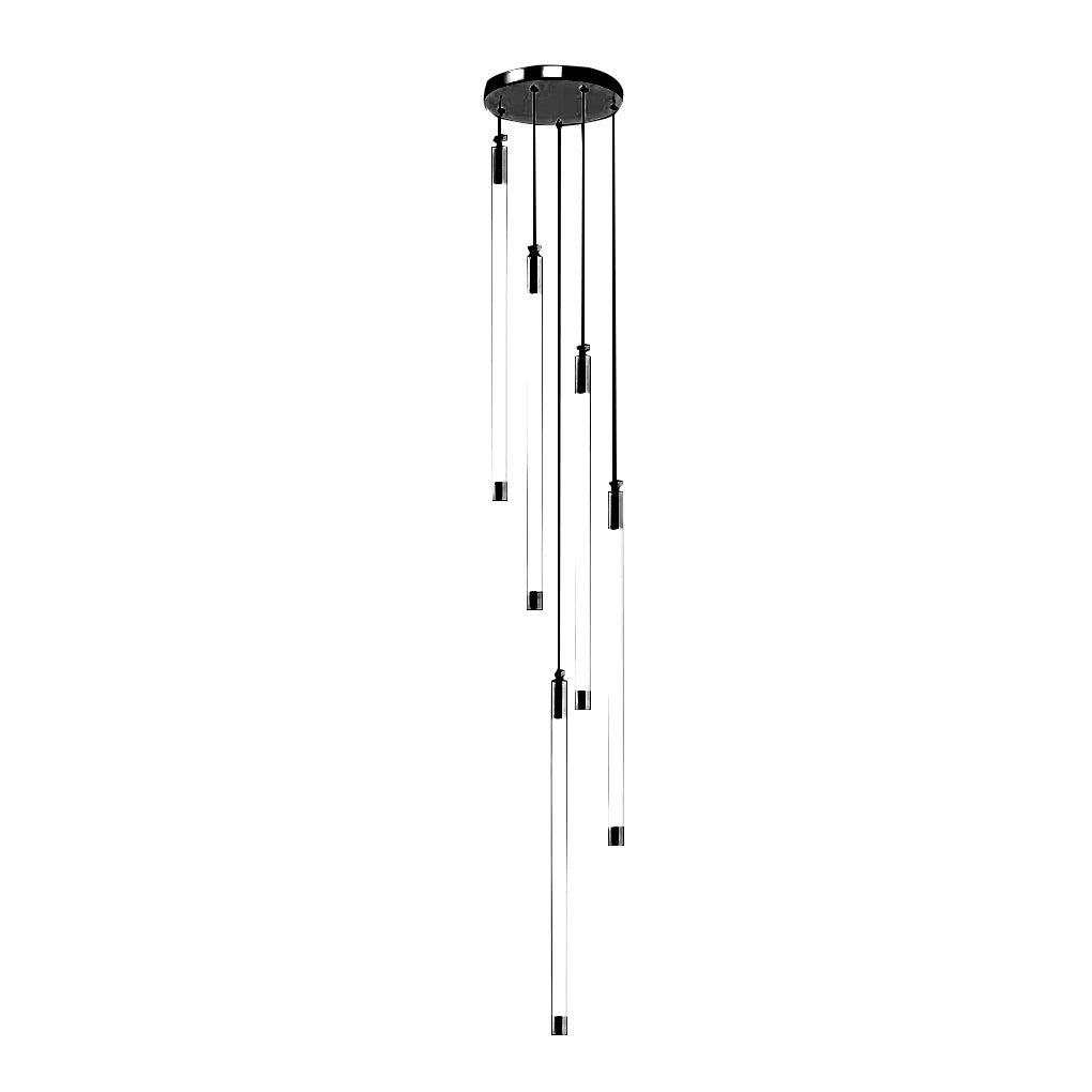 Contemporary Staircase Chandelier Spiral Tube Ceiling Light