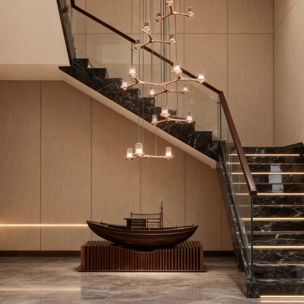 Crystal Staircase Chandelier Nordic Creative Ceiling Light