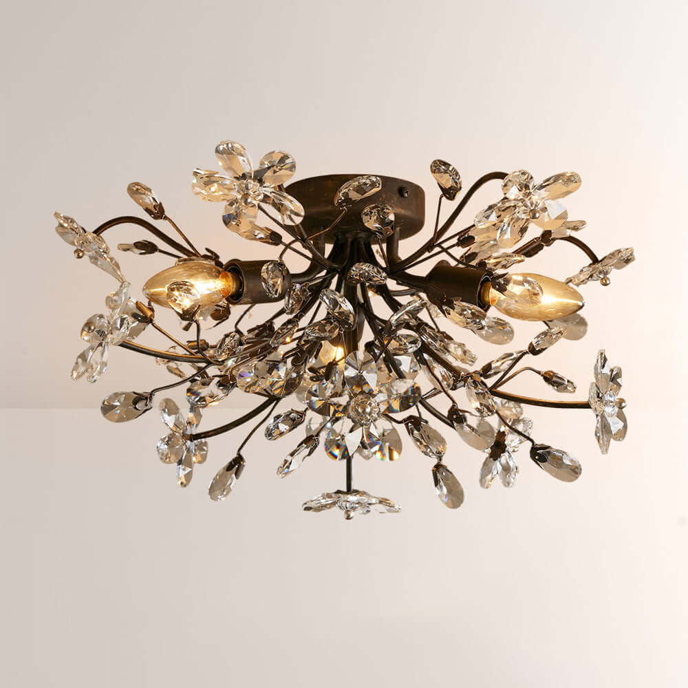 Fiora Crystal Floral Flush Mount