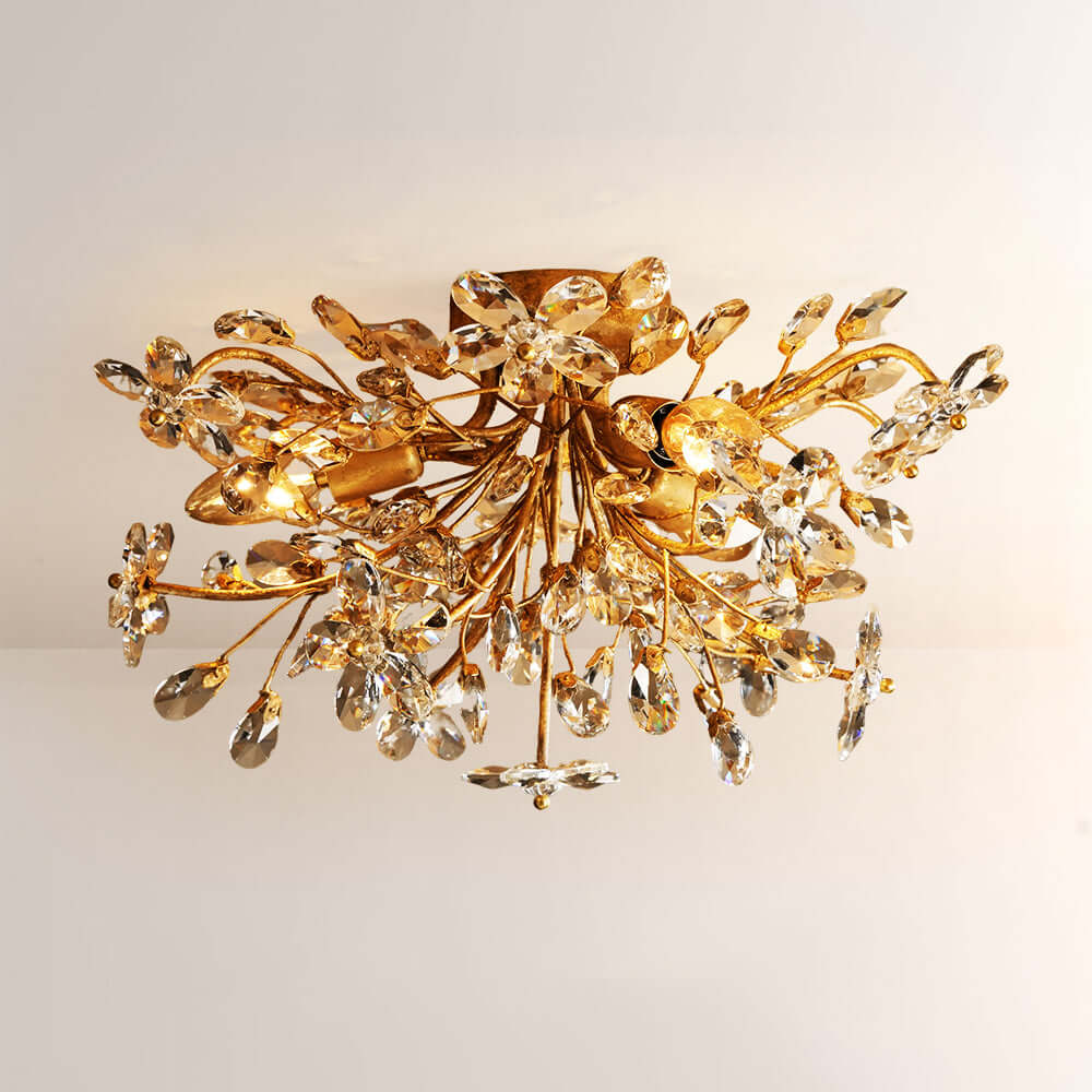 Fiora Crystal Floral Flush Mount