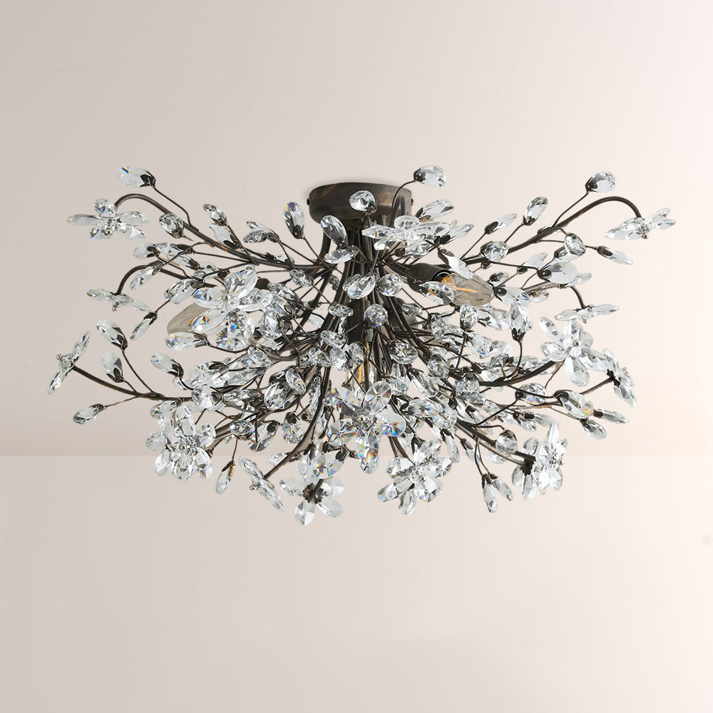 Fiora Crystal Floral Flush Mount