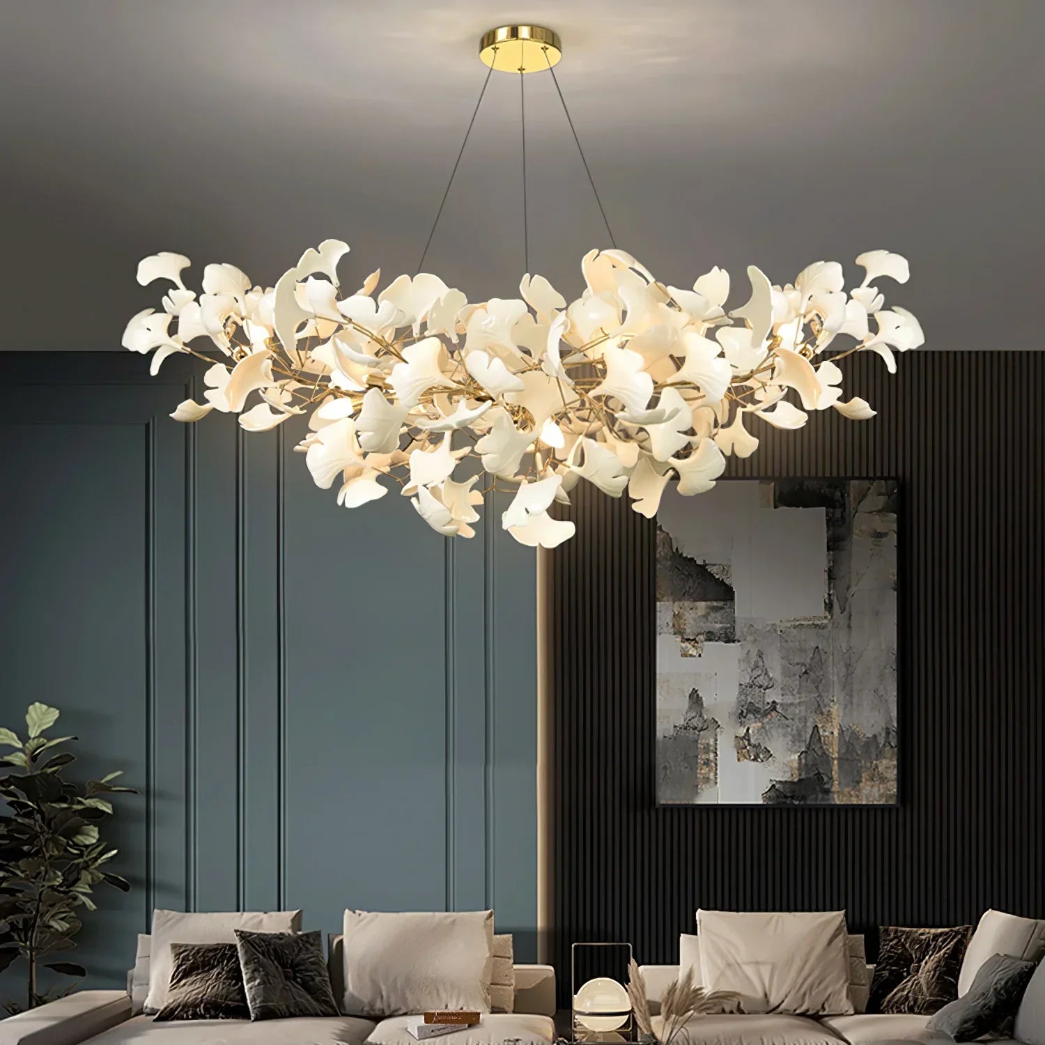 Ceramic Gingko Chandelier B