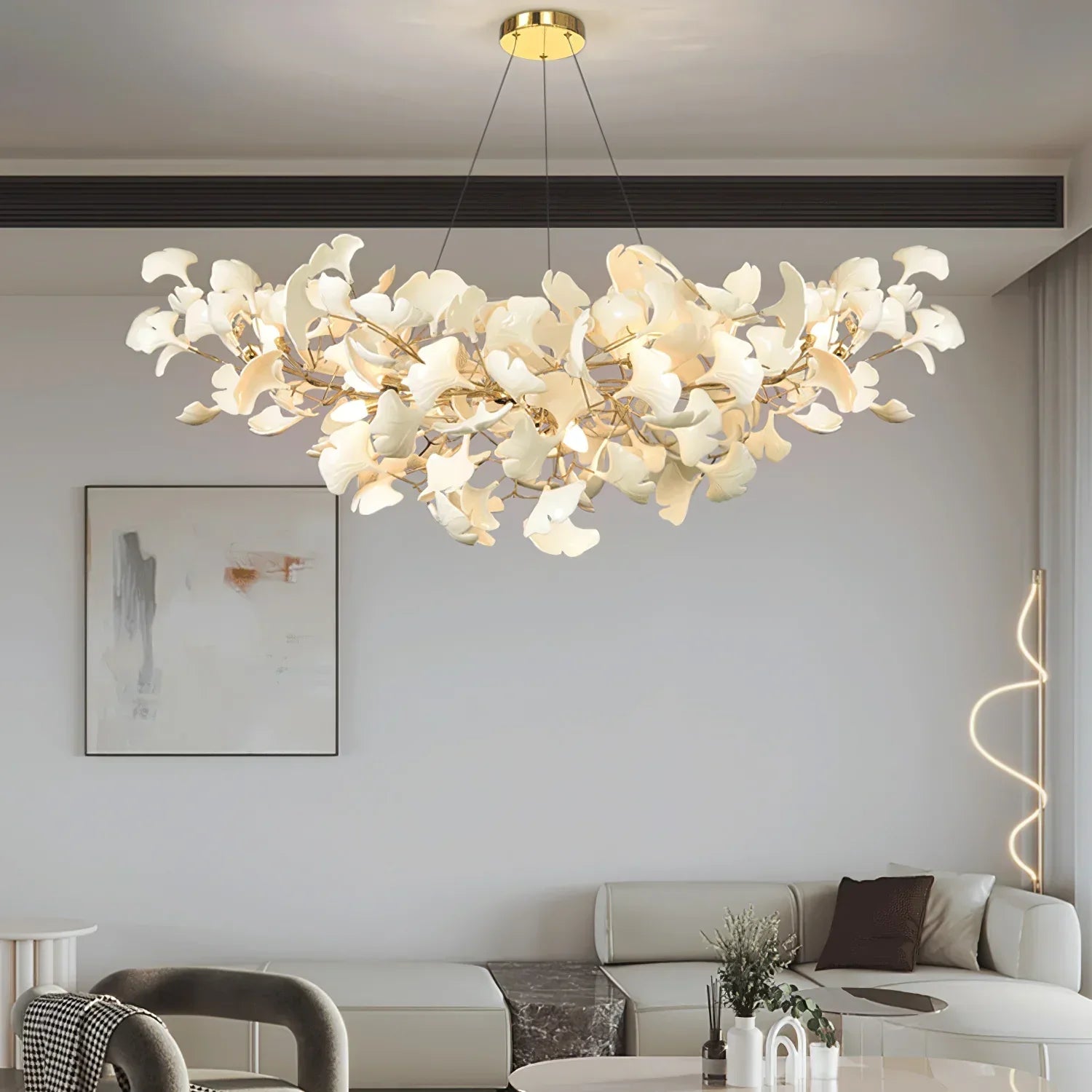 Ceramic Gingko Chandelier B