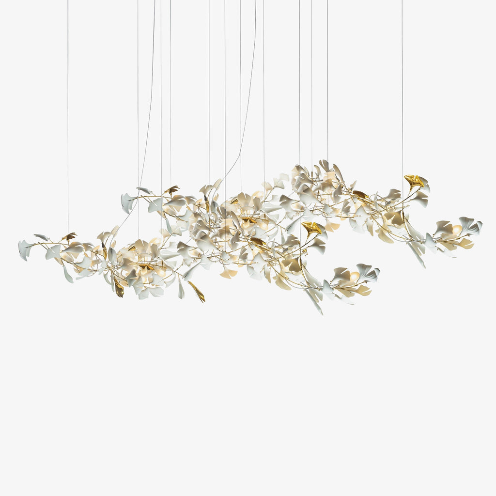 Vitelboost Leaves Combination Gingko Ceramics Chandelier