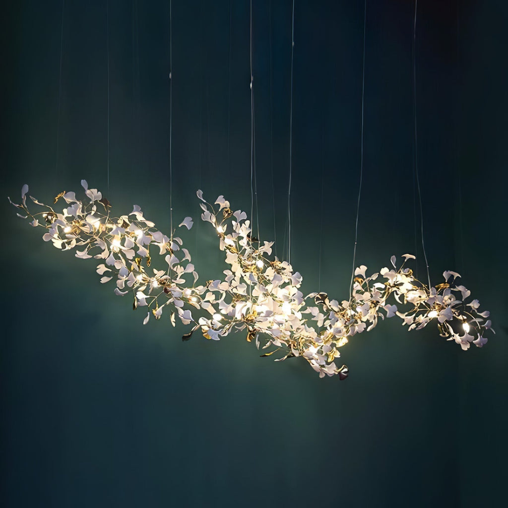 Vitelboost Leaves Combination Gingko Ceramics Chandelier