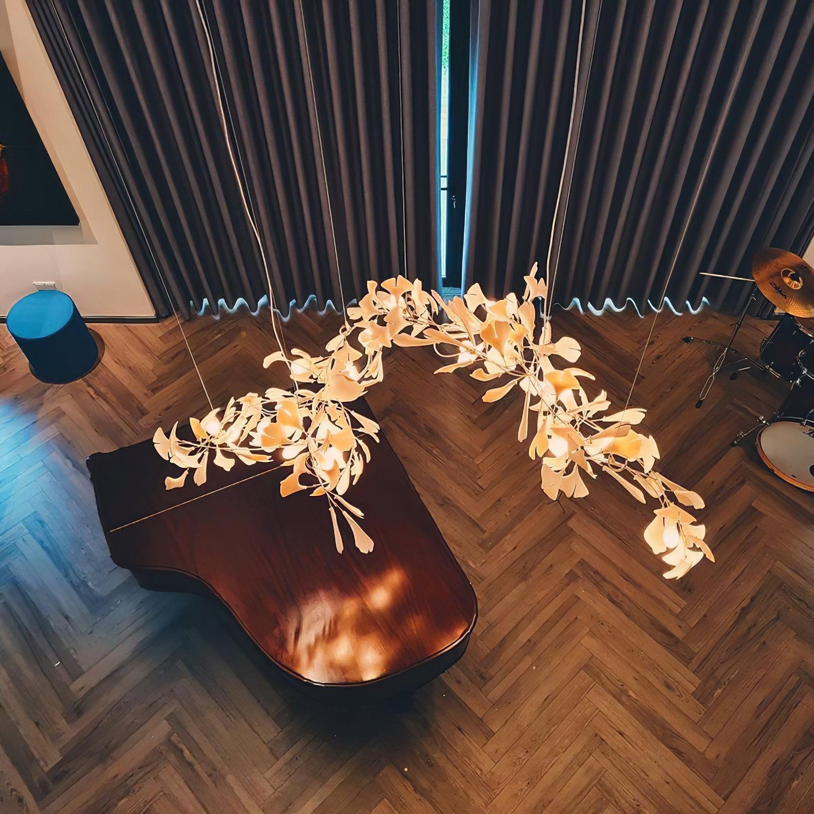 Vitelboost Leaves Combination Gingko Ceramics Chandelier