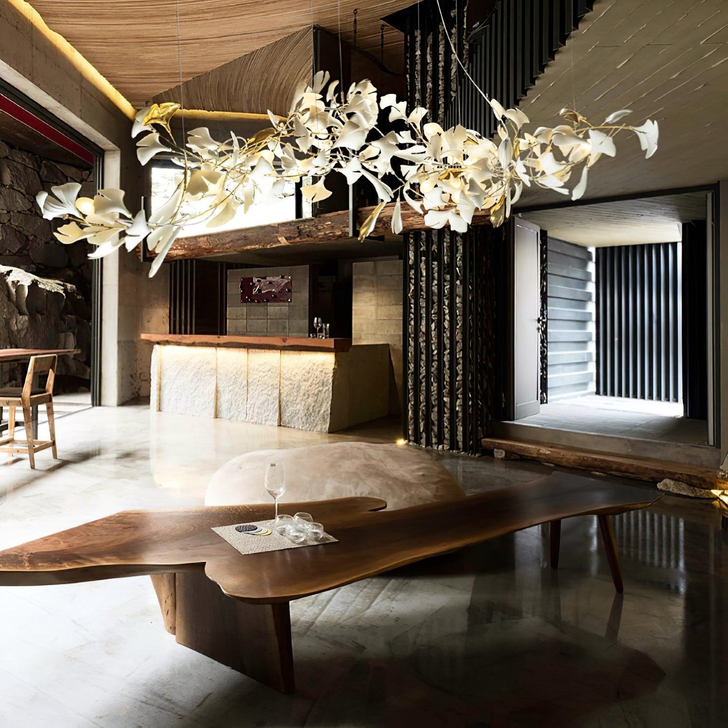Vitelboost Leaves Combination Gingko Ceramics Chandelier
