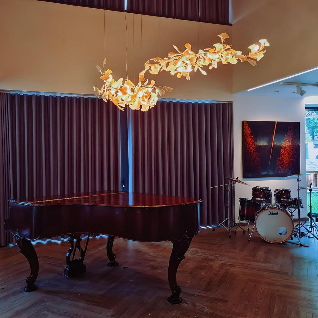 Vitelboost Leaves Combination Gingko Ceramics Chandelier