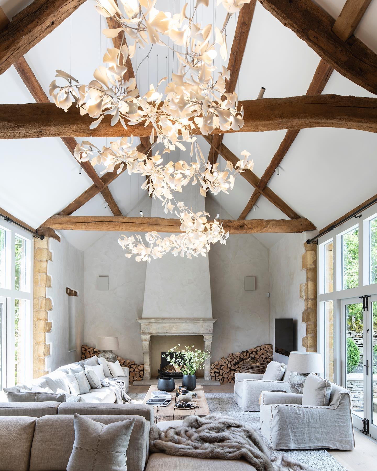 Vitelboost Leaves Combination Gingko Ceramics Chandelier
