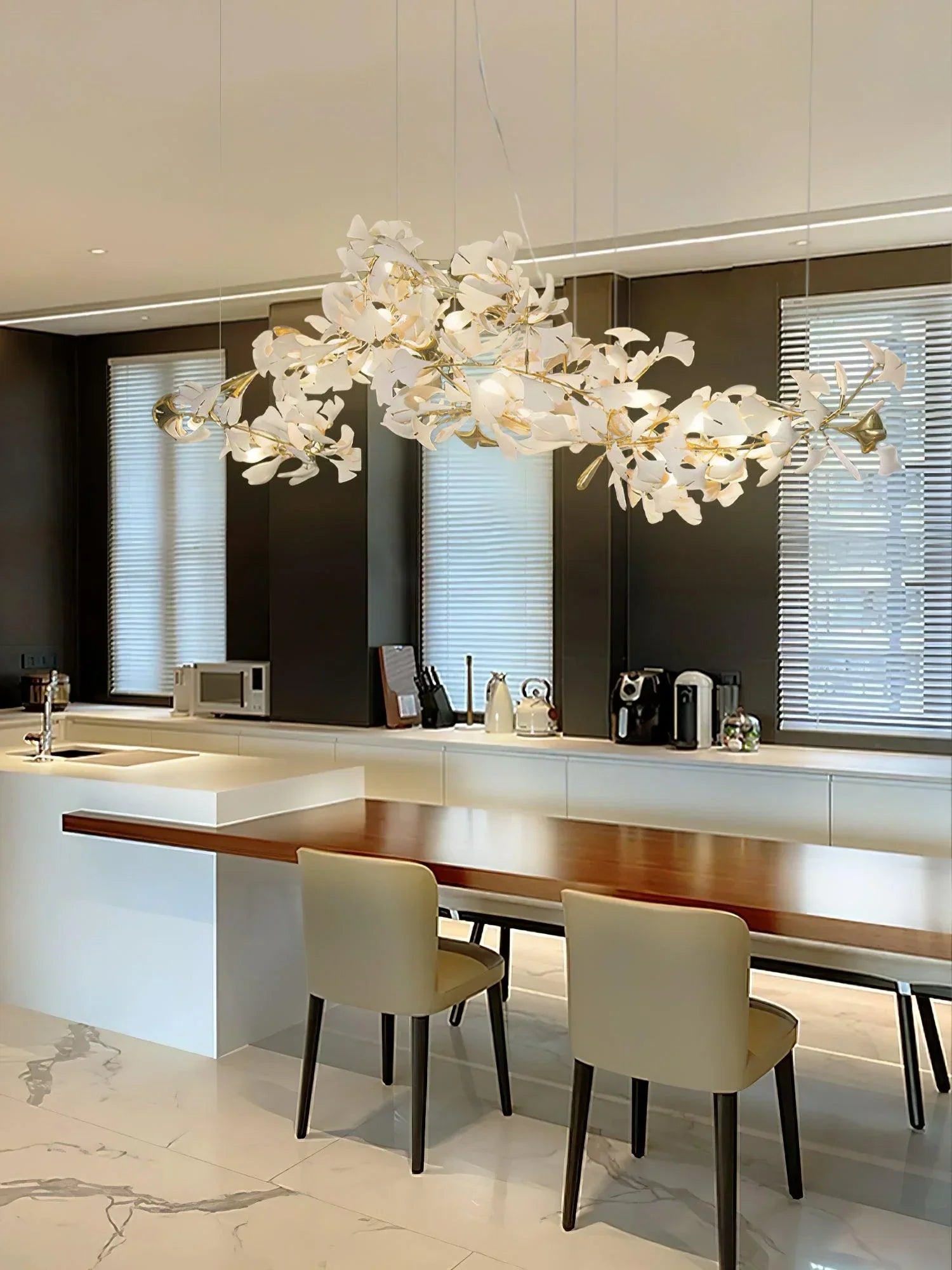 Ceramic Gingko Chandelier B