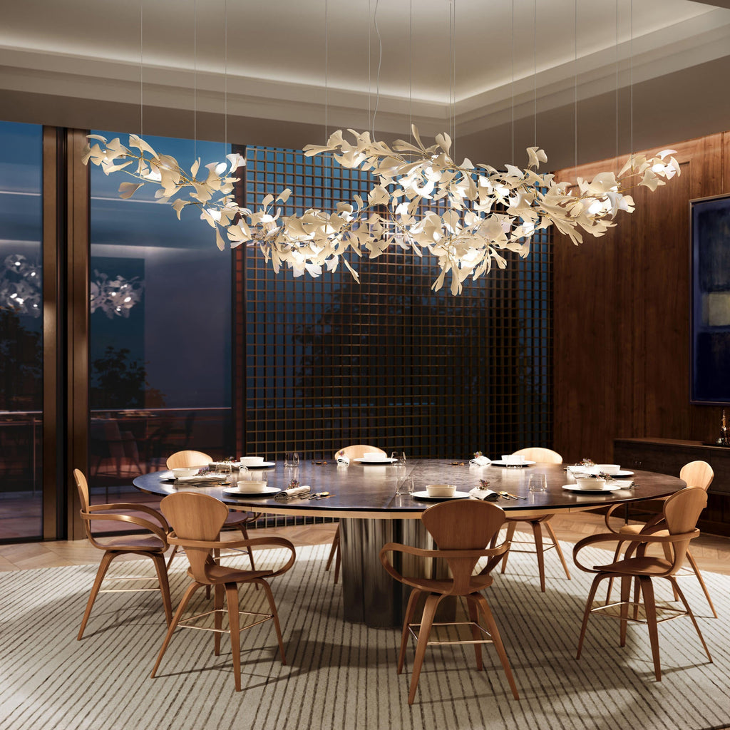 Vitelboost Leaves Combination Gingko Ceramics Chandelier