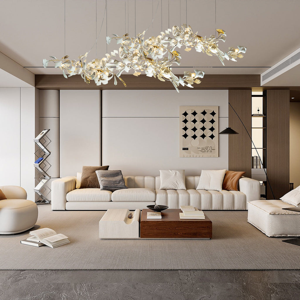 Vitelboost Leaves Combination Gingko Ceramics Chandelier