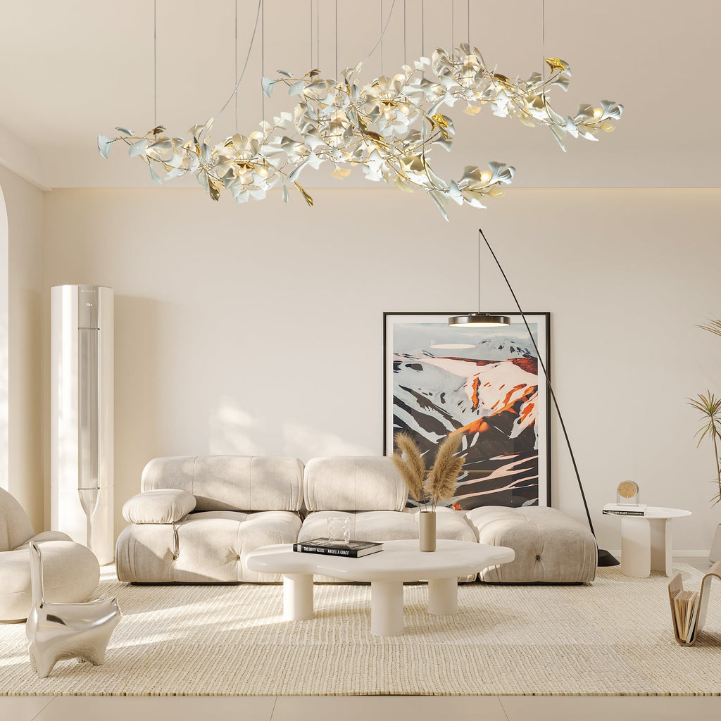 Vitelboost Leaves Combination Gingko Ceramics Chandelier