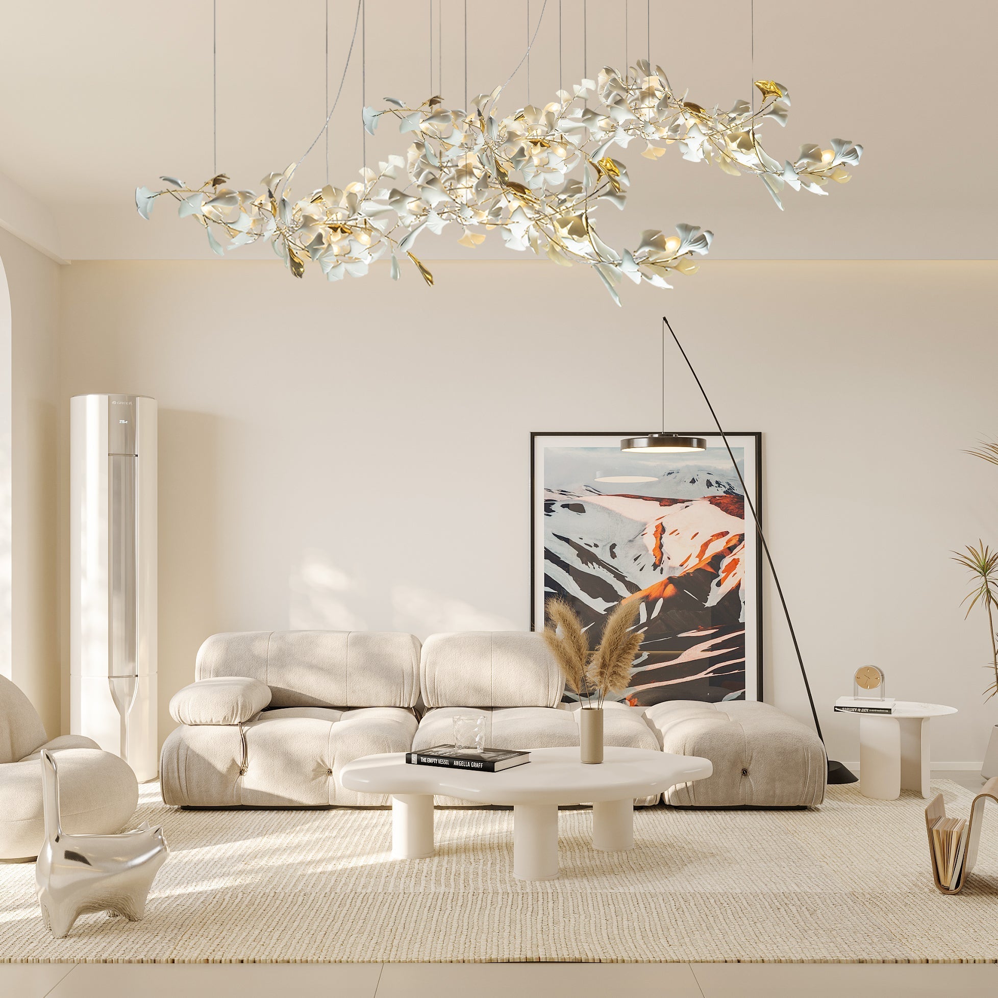 Vitelboost Leaves Combination Gingko Ceramics Chandelier