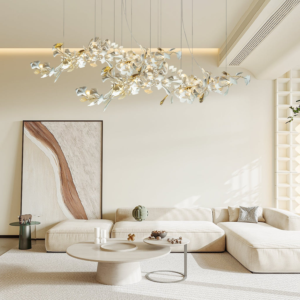 Vitelboost Leaves Combination Gingko Ceramics Chandelier