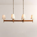 Haven Leather Brass Linear Chandelier