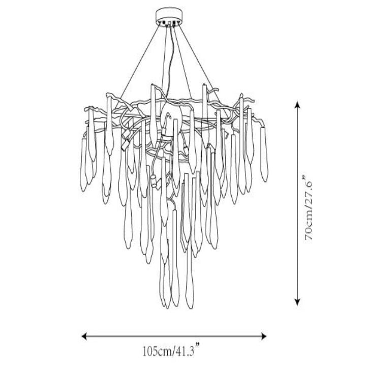 Icicle Crystal Luxury Branch Chandelier