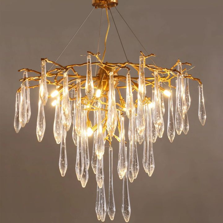 Icicle Crystal Luxury Branch Chandelier