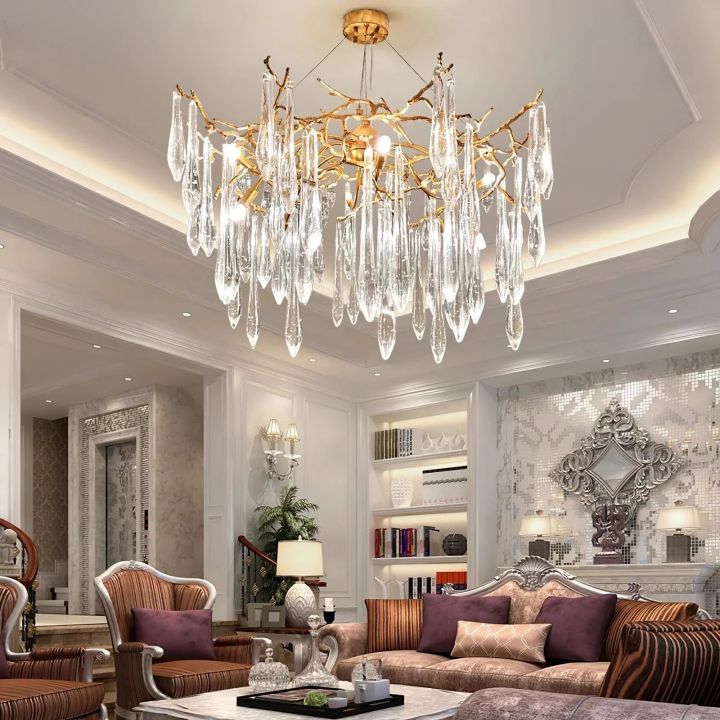 Icicle Crystal Luxury Branch Chandelier