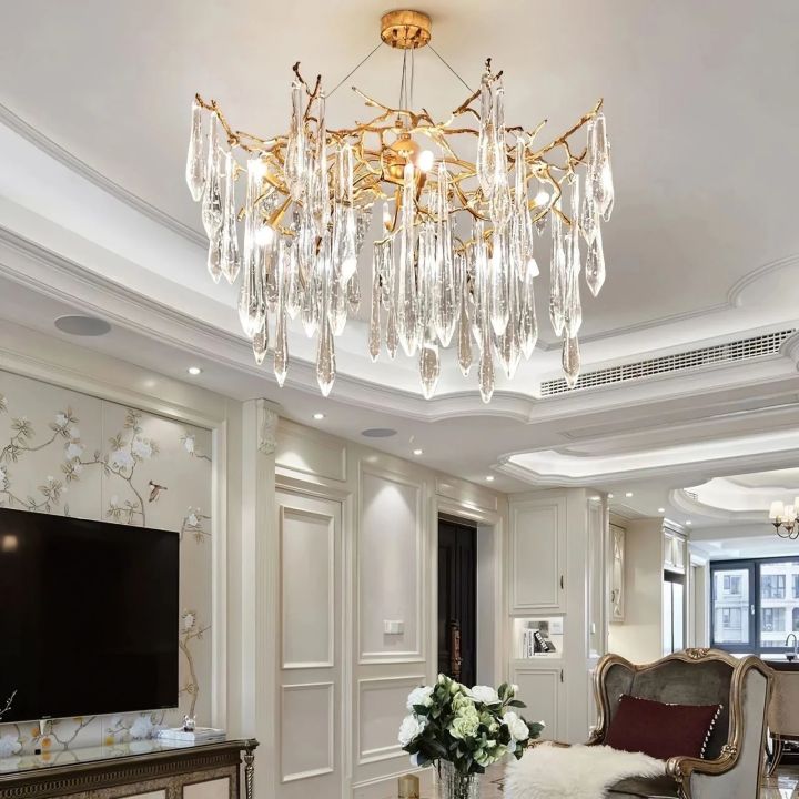 Icicle Crystal Luxury Branch Chandelier
