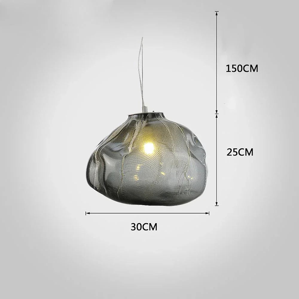 Industrial Metal Glass Bubble Irregular Oval Staircase Chandeliers