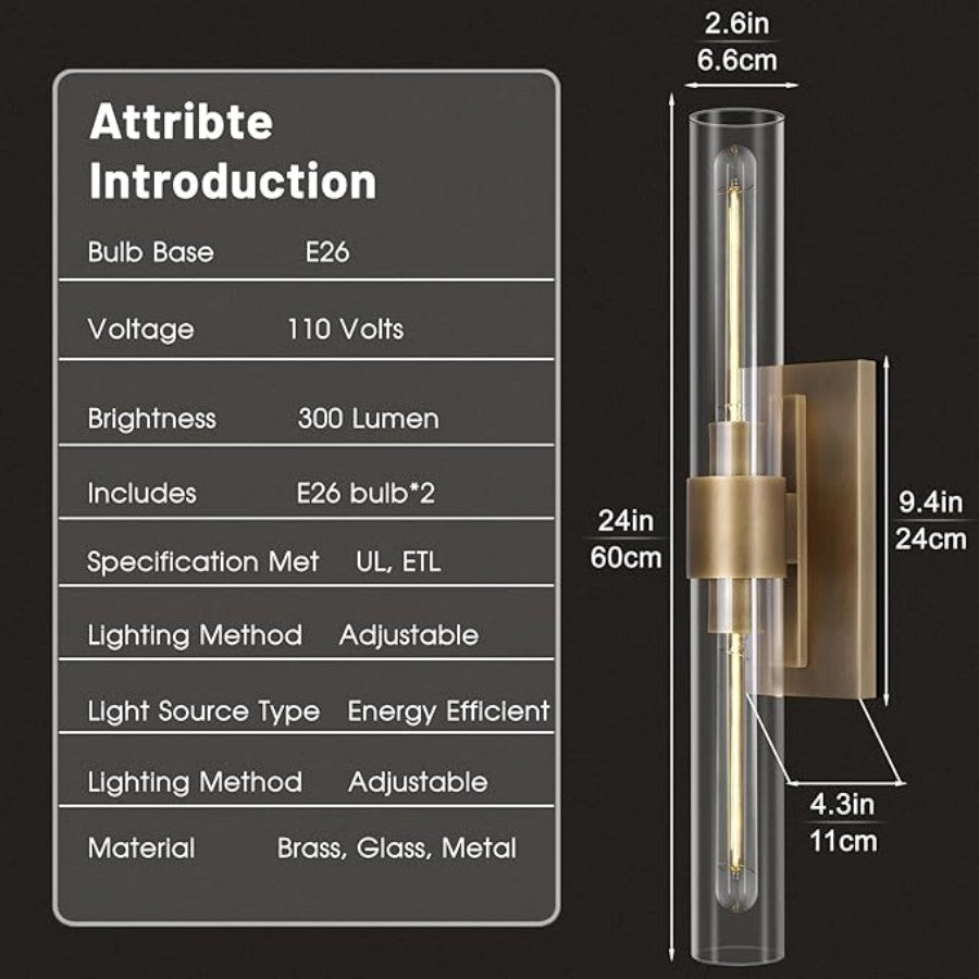 Lavelle Brass Linear Sconce
